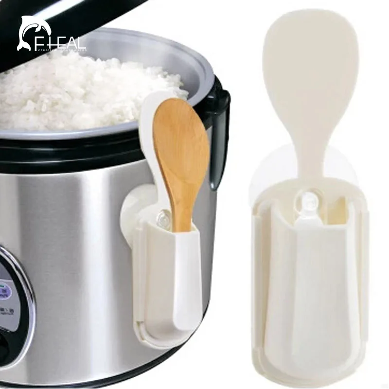 FHEAL Portable Rice Cooker Spoon Storage Pot Lid Shelf Cooking Storage