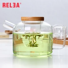 750 ml Wasserflasche Glas Teekannen mit Deckel Transparent Hohe Kapazität Teekanne Trinkbehälter R0021