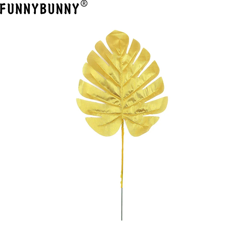 FUNNYBUNNY Золотая серия имитация листьев Monstera шелковые цветы искусственные