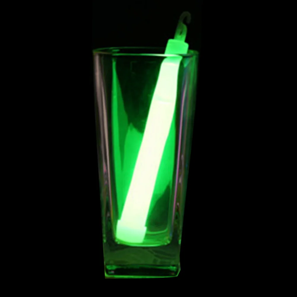 5Pcs 12mm Green Light Up Glow Sticks With Hook Vocal Concert Wedding