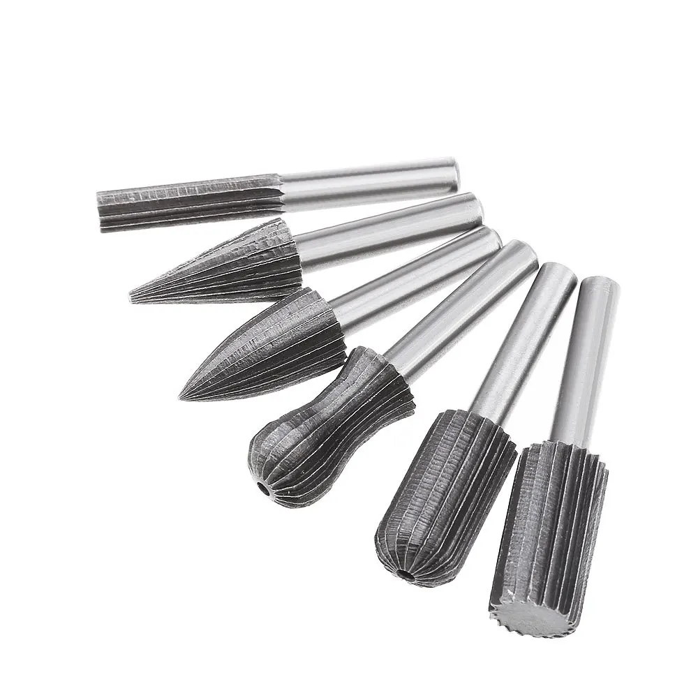 

6pcs Shank HSS Router Bit Rotary Burrs File Set Milling Drill Cutter High Speed Steel Materail Wood Drilling Twist Drill Bot