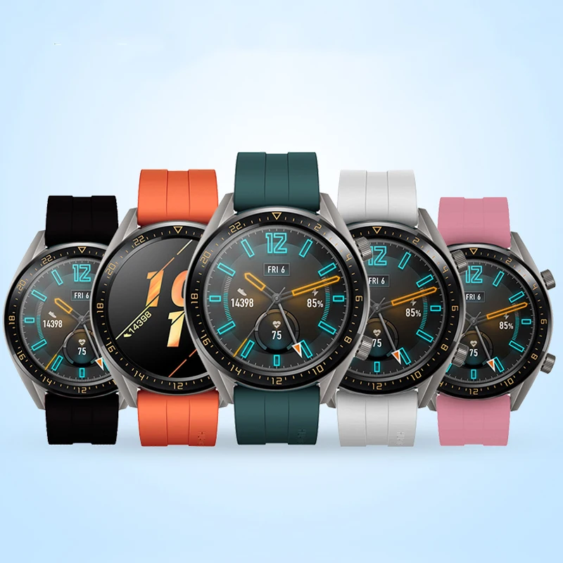 Ремешок силиконовый для Huawei Watch GT2 pro браслет samsung galaxy watch 3 45 мм gear S3 Frontier active 2 22