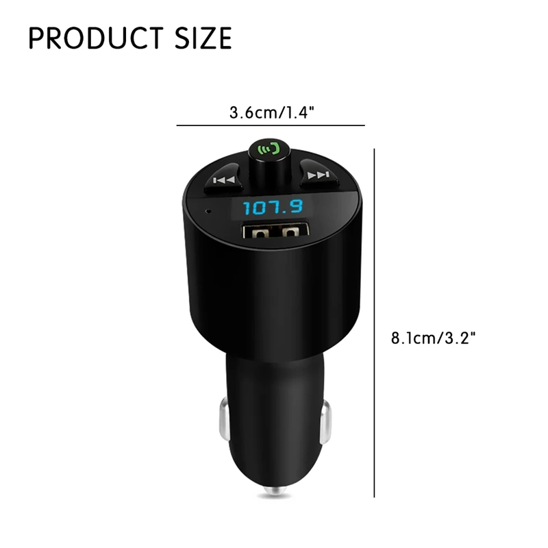 VicTsing Bluetooth Car Kit MP3 Music Player FM Transmitter Wireless Hands-free USB Charger 5V2.1A FM Transmitter USB Charger    (10)