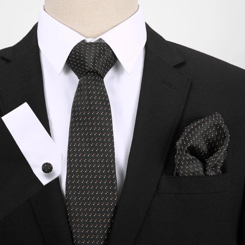 

Tie Handkerchief Cufflinks Gravatas Neck Tie Set for Men Dot Silk Men Suits Ties for Men Wedding Vestidos Corbatas