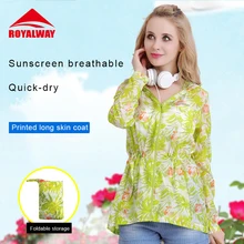 Royalway Весна и лето женский длинный чехол с принтом Одежда ярких цветов Солнцезащитная легкая дышащая ветровка# RFIL2132