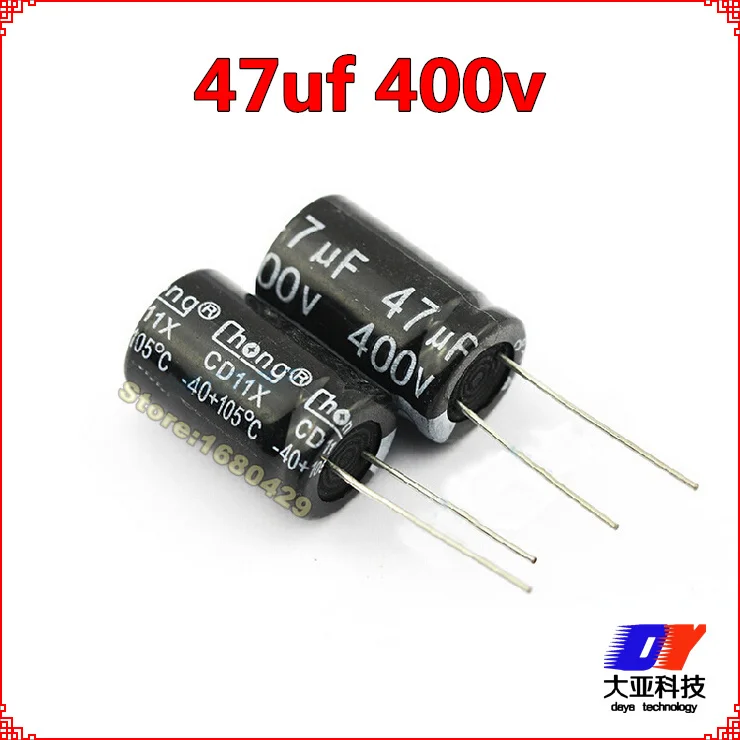 Free Shiping High quality electrolytic capacitor 10pcs 400v 47uf volume 16*25mm DIY accessories | Электронные компоненты и