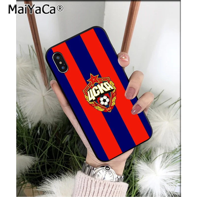 MaiYaCa PFC ЦСКА футбольная команда, высокое качество, чехол для телефона Apple iPhone 8 7 6 6S Plus X XS MAX 5 5S SE XR, мобильные телефоны