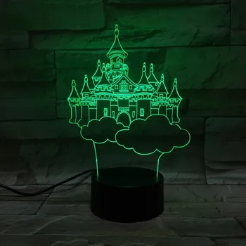 

Purple Lamp 3D Night Light Amazing Gifts Dreamlike Castle USB Led Table Desk Lampara As Home Decor Baby Girl Bedroom Nightlight
