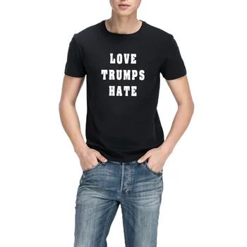 

Mens Love Trumps Hate Anti Donald Trump Casual T-Shirts Men Tee