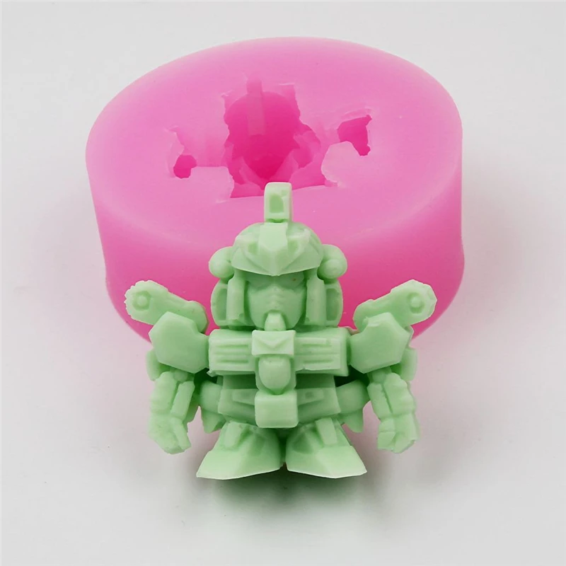 Robot Shape Fondant Cake Decoration Mold Candy Chocolate Silicone Ice Cube Soap High Quality Baking Tool Easy Release | Дом и сад