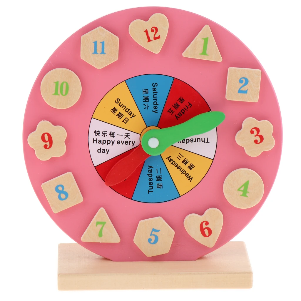Деревянные часы Количество Обучение время обучения ребенка малыша развивающие игрушки