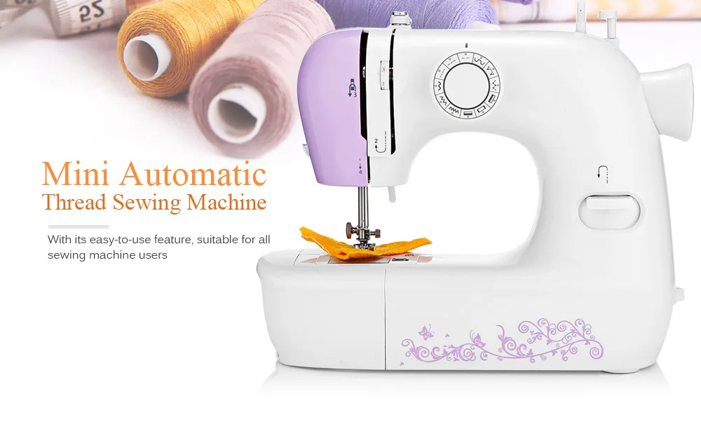 1803 Household Mini Automatic Thread Sewing Machine Double Speed Control Button with 12 Different Stitches