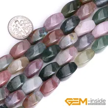 8x16 мм Твист индийские Агаты натуральный камень Бусины Модные DIY бусины для изготовления ювелирных изделий нить 1" 25 шт