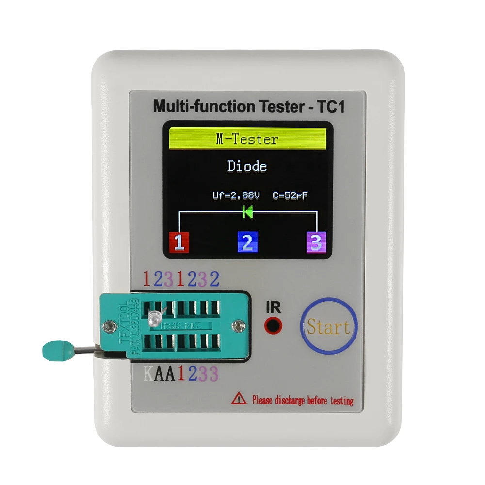 Lcr метр lcr tc1 Транзистор тестер 1,8 дюймов дисплей Multi-function lcr-tc1 tft Транзистор тестер детектор для диода Триод