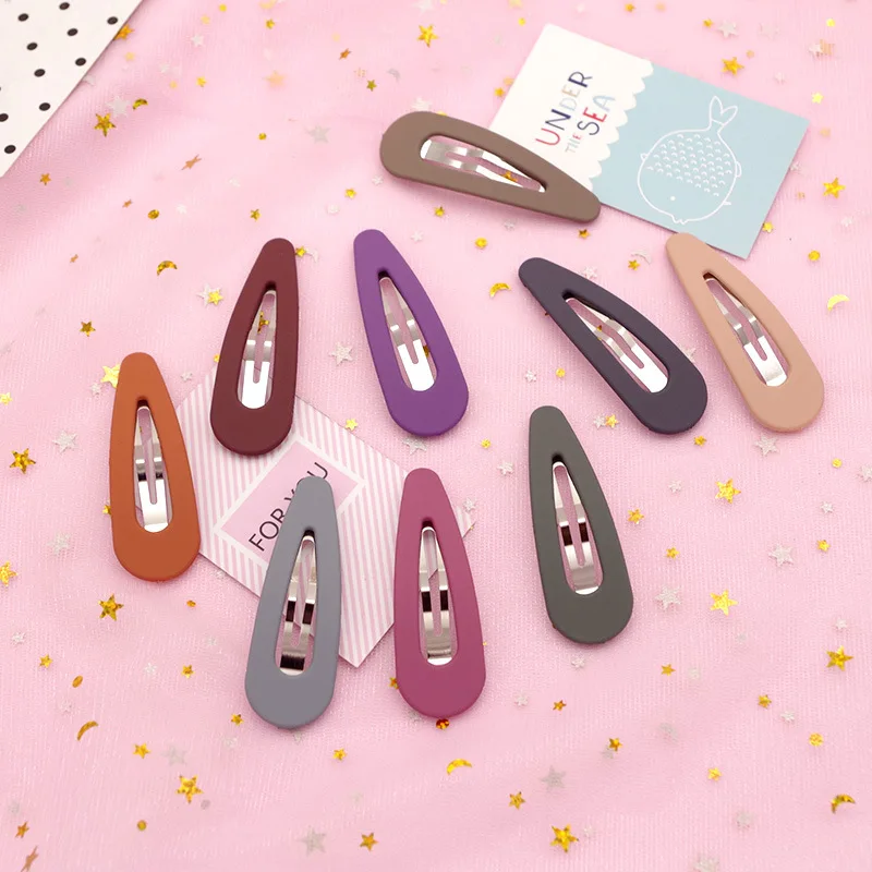 

New Hot Sale Korea Fashion Simple ScrubWater Droplets BB Clip Hair Clips for Children Girl Hairpins Cute Hair Accessories 7cm