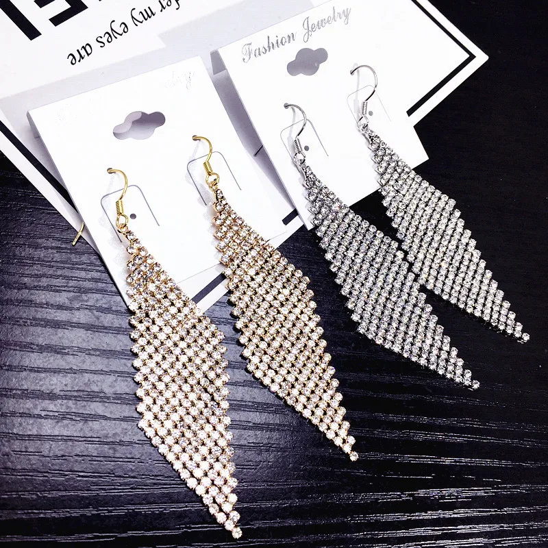 

Geometric crystal earrings,Fashion Jewelry, Dangle Earrings.