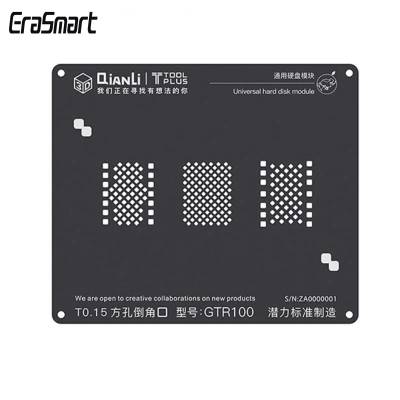 

Qianli 3D Universal Hard Disk Module NAND GTR100 BGA Reballing Black Stencil Plant Tin Mesh For iPhone 6/6S/6SP/7G/7P/8G/8P