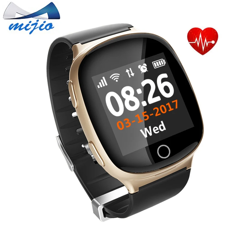 Heart rate monitor Elderly kids Smart Watch D100 fall down alarm