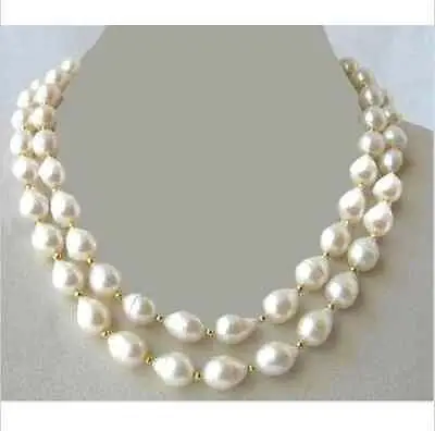 

Wholesale FREE SHIPPING > LONG 38''11-14MM NATURAL SOUTH SEA GENUINE WHITE PEARL NECKLACE 14KGP