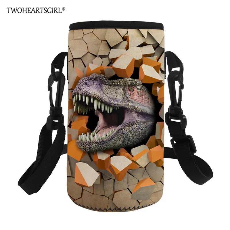 Twoheartsgirl сумка для ланча с динозавром для детей портативная Изолированная коробка-сумка для обеда семейная сумка для пикника рабочая сумка для ланча на заказ крышка для бутылки - Цвет: CA5196Z18