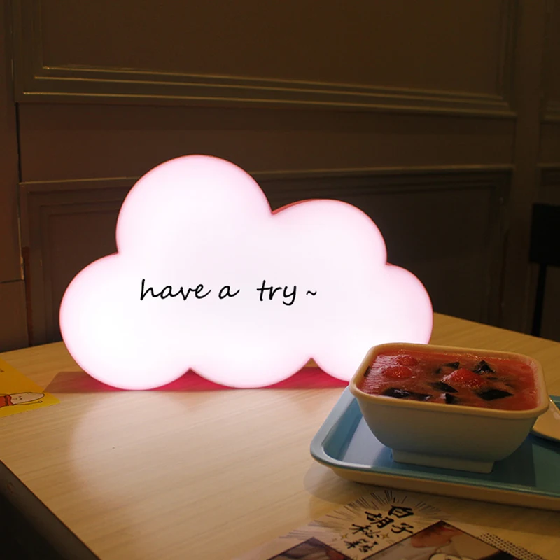 

Lovely Cloud shape LED Message Lightbox LED Night Light Box Hand writing Table Desk Lamp Battery USB Decor IY303206