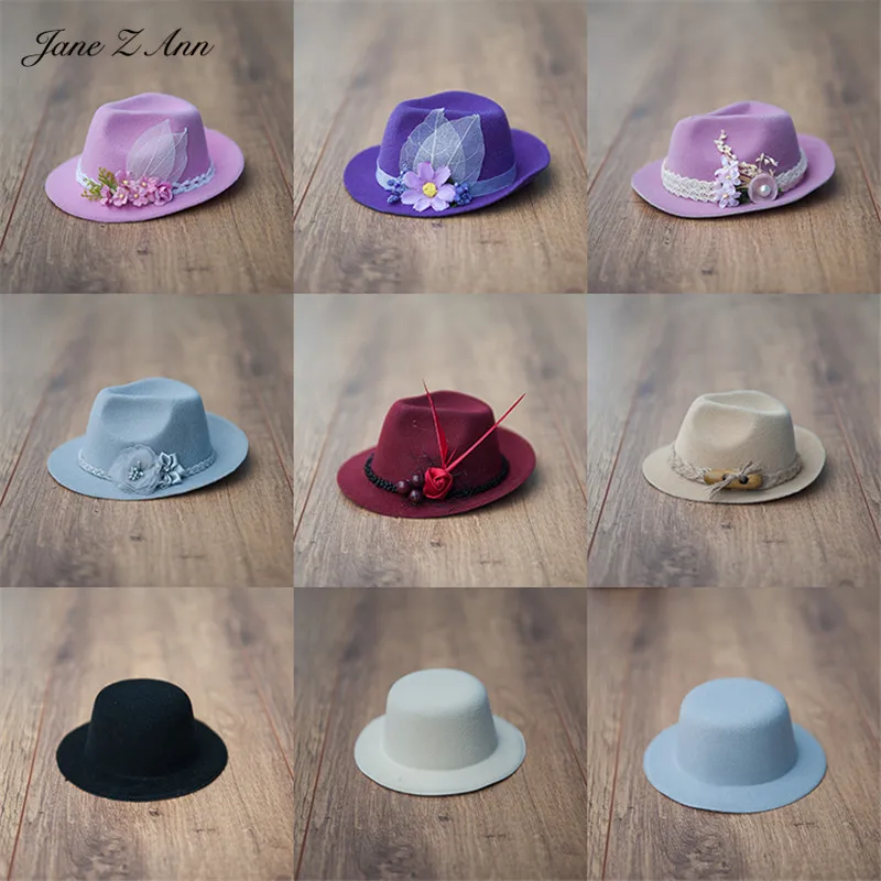 

Jane Z Ann Newborn baby Photography props Multi-color Mini Cowboy Hat Top Hat Photo accessories