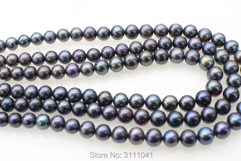 

freshwater pearl brown black 9.5-10.5mm near round AA 15" FPPJ wholesale beads nature loose beads for DIY jewelry