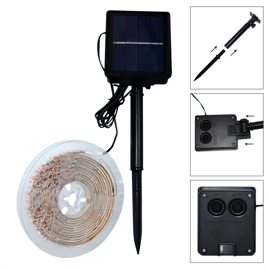 Kopen Goedkoop 3 M SMD2835 RGB Solar LED Strip Waterdicht IP65 Zonne