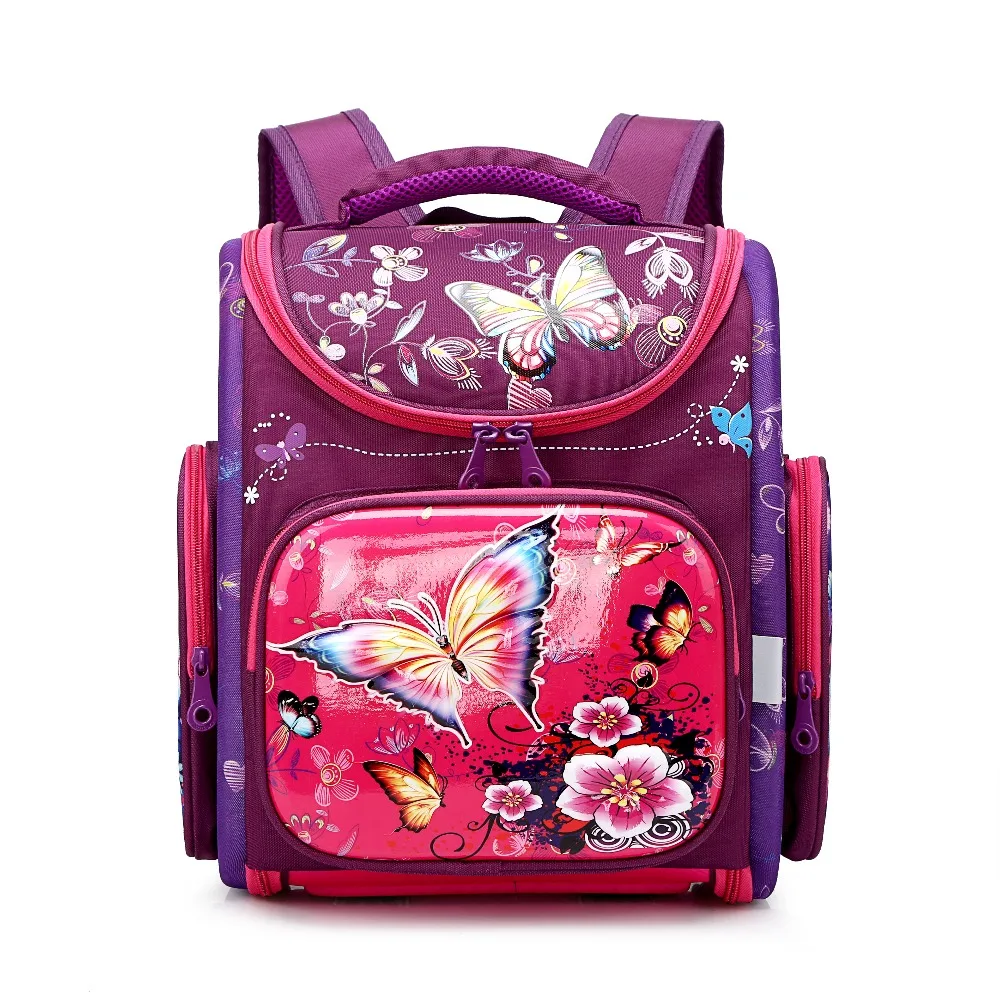 Детский рюкзак для начальной школы, ортопедический ранец для мальчиков с гоночной машиной, детские школьные сумки для девочек, ранец с бабочкой, mochila escolar