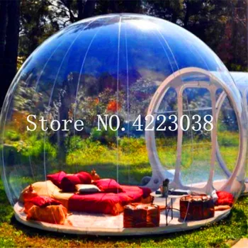 Online Free Shipping 1.5m Tunnel Outdoor Transparent Single Tunnel Inflatable Bubble Tent Family Camping Backyard With Blower (dia 3.8m