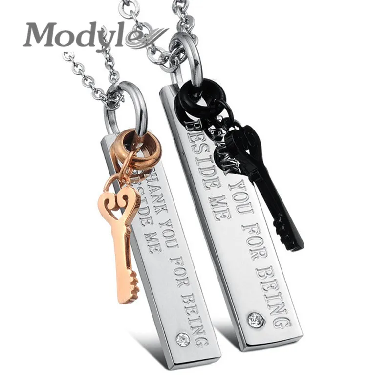 Кулон Modyle из нержавеющей стали 316L цвета розового золота и черного пара ожерелий