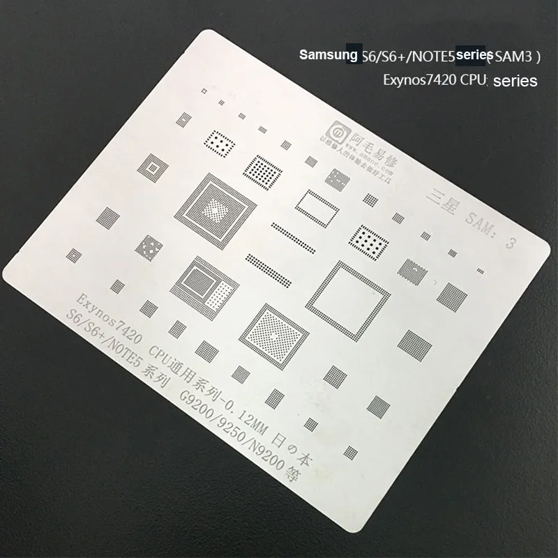 

For Samsung S6 S6+ Note5 S8 S8+ Note8 S9 S9+ S7 Series BGA Reballing Stencil Kit CPU Chip Heating Reballing Heating Template