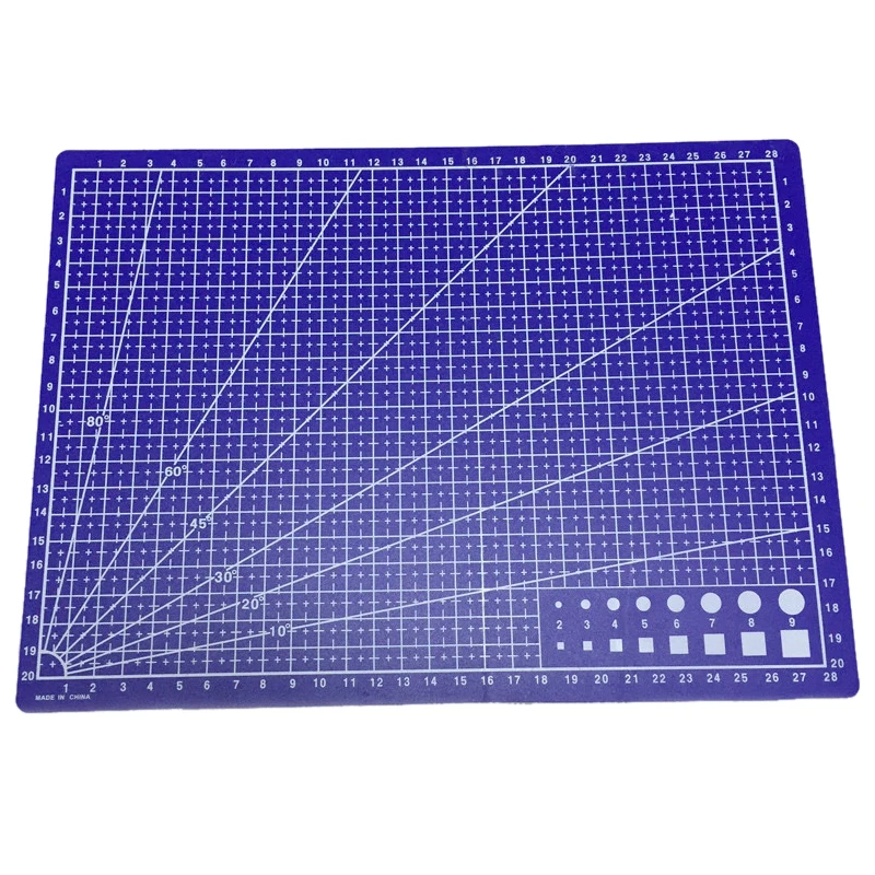 

A4 Grid Lines Cutting mat Craft Card Fabric Leather Paper Board 30*22cm Blue