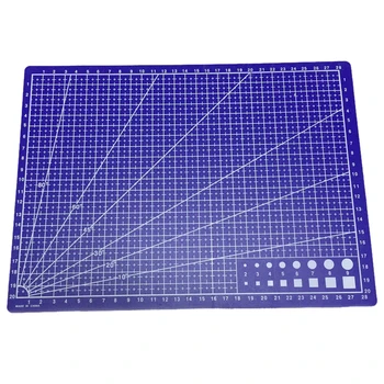 

A4 Grid Lines Cutting mat Craft Card Fabric Leather Paper Board 30*22cm Blue