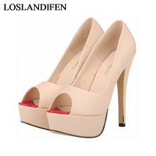 New Brand Women Pumps Sexy Platform Pumps 14Cm High Heels Customize Red Bottom Pumps Shoes Plus Size Party Shoes NLK-C0005 цена New Brand Women Pumps Sexy Platform Pumps 14Cm High Heels Customize Red Bottom Pumps Shoes Plus Size Party Shoes NLK-C0005 цены онлайн
