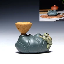 Список держатель для крышки чайника/gaiwan настоящий Исин zisha подставка для крышки горшка ручная работа лягушка Лотос яркий чай pet китайский