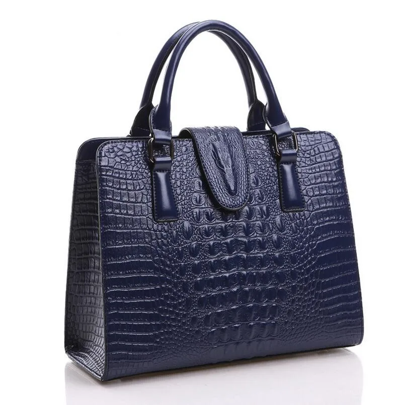 FoxTail & Lily Crocodile Pattern Genuine Leather Bag Women Shoulder Messenger Bags Luxury Famous Designer Handbags High Quality