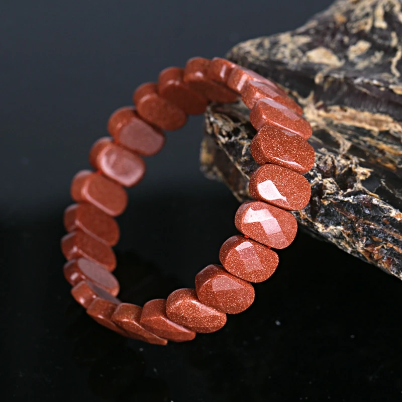 

Wholesale Gemstone Carved Red Sand Sun Sitara bracelet for fashion Women ,14x9x6mm 27.4g