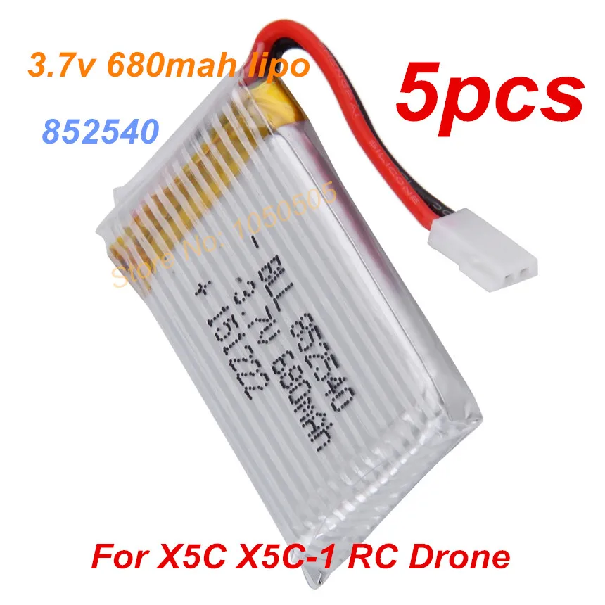 Аккумуляторный Аккумулятор для дрона X5C 5 шт. 3 7 В 680 мА · ч 1 MJX X200 CX 30 m68 905RC X5 852540|lipo