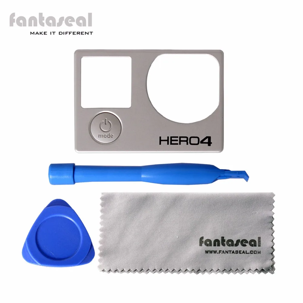 

Fantaseal 4-in-1 Repair Kit For GoPro Cover Replacement Part, Front Panel with Pry Lens Cloth For GoPro Hero 4 Black /Silver