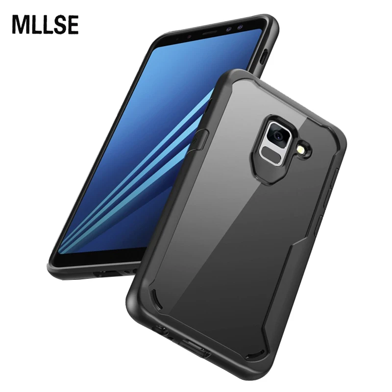 

MLLSE For Galaxy A8 Case 2 in 1 Soft TPU + HD Transparent PC Antiknock Phone Back Cover For SAMSUNG A5 A530 A7 A730 A8 Plus 2018