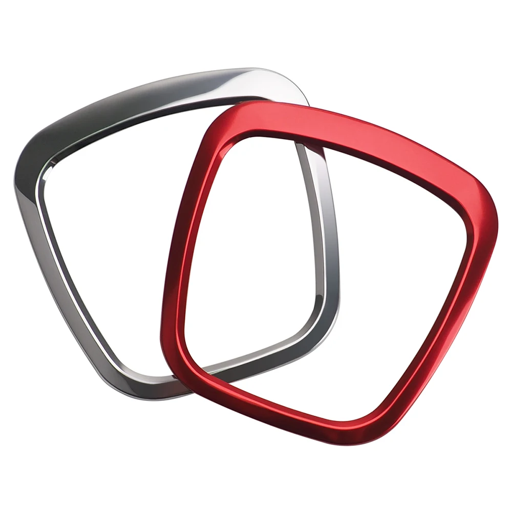 

Silver Red Steering Wheel Emblem Logo Frame Decorative For Audi A4 A5 A6 Q5 Q7 Metal Chrome Ring Glue Sticker For Car Steering