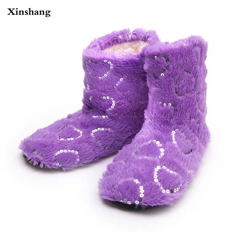 

New Winter Warm Women Shoes Soft Bottom Indoor Home Shoes Warm Plush Indoor Boots For Women Floors Shoes House Fuzzy Slippers