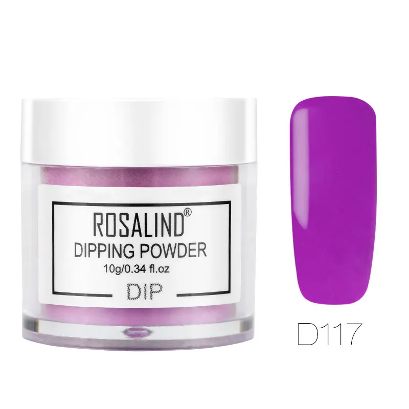 ROSALIND Dip порошок голографические наклейки для ногтей блеск пигмент порошок 10 г лак для ногтей хромированный блеск маникюр Дизайн ногтей погружение порошок - Цвет: D117