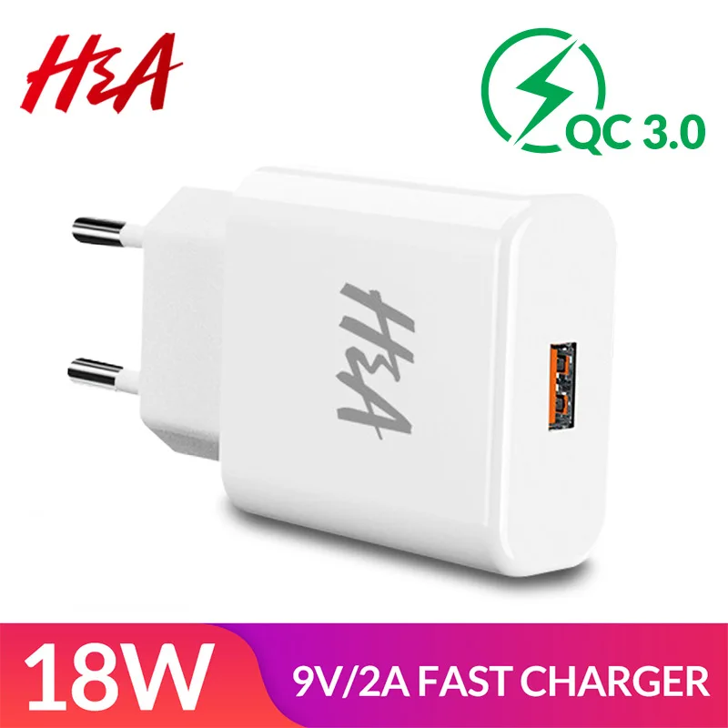  H & A Quick Charge 30 18W QC 30 USB Ladegerät Adapter EU Reise Wand Handy Ladegerät für iPhone Sams