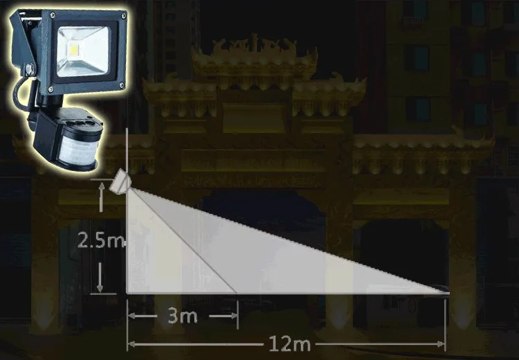 12v flood light LED Flood Light 20W 30W 50W With Sensor IP65 LED Floodlight Reflector PIR Motion LED Spotlight Lamp For Outdoor Lighting 30 watt led flood light