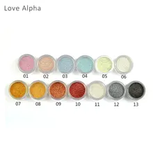 LOVE ALPHA 13 Colors Eye Shadow Flash Powder Super Bright Pearl Shining Bright Glitter Powder Pink Diamond Brand Makeup