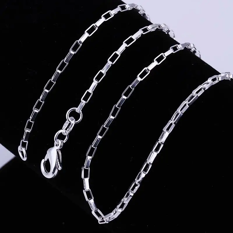 Fashion silver chain necklace 16 24 inches classic charm jewelry unisex