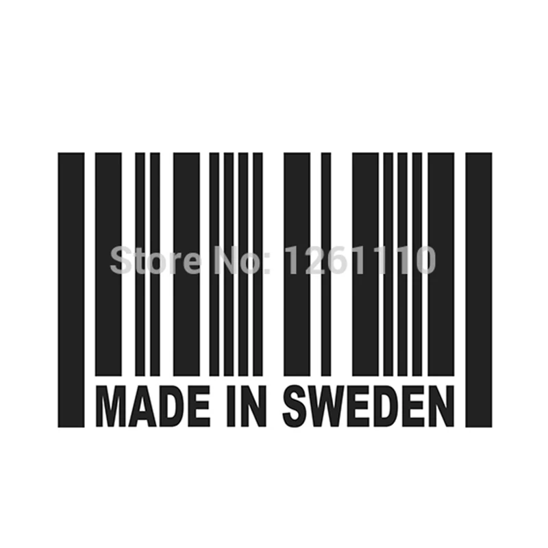 

HotMeiNi Made in Sweden Barcode Car sticker JDM 8 Colors Vinyl Decal euro dtm Truck Bumper amg Window Drifting Italy