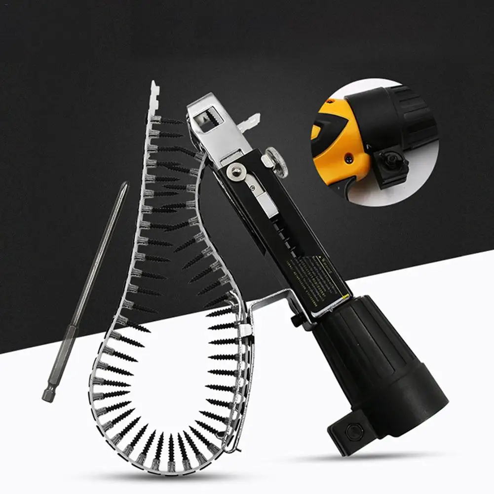 

Chain nail gun adapter automatic screw spike electric drill woodworking tool Electric Automatic Chain Belt Nail Screw Gun Screwd